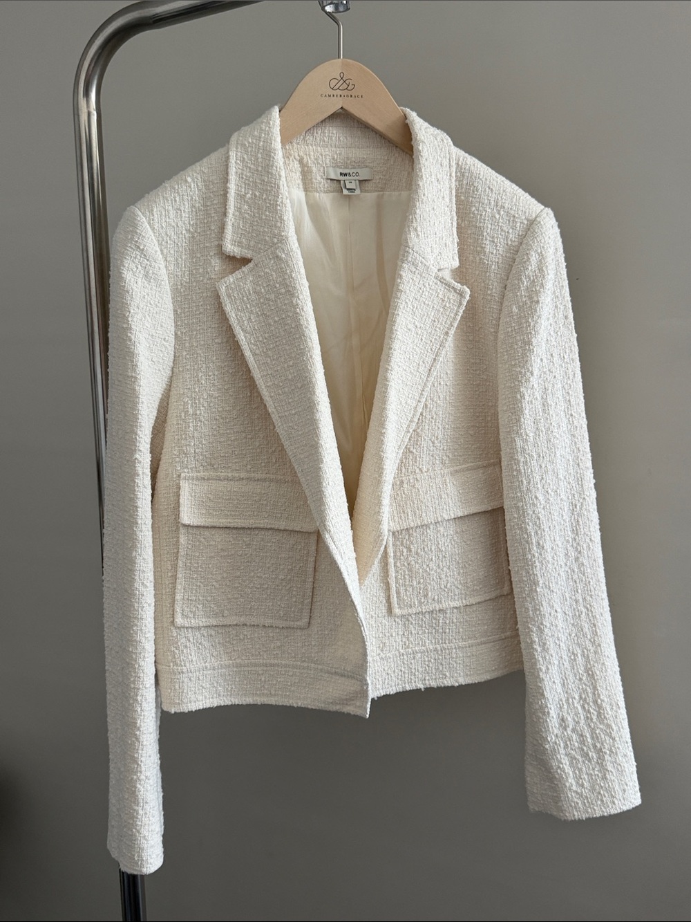 RW&CO. Cream Bouclé Tailored Blazer